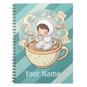 Espiral Caderno Personalizado de Gato para Estudante Escri