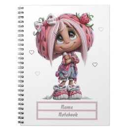 Espiral Caderno Personalizado de Morango Fofo