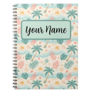 Espiral Caderno Personalizado de Praia Tropical