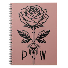 Espiral Caderno Personalizado de Rosa Art Déco