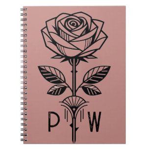 Espiral Caderno Personalizado de Rosa Art Déco