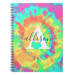 Espiral Caderno personalizado de tie dye
