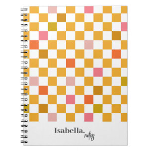 Espiral Caderno Personalizado de Xadrez Retro