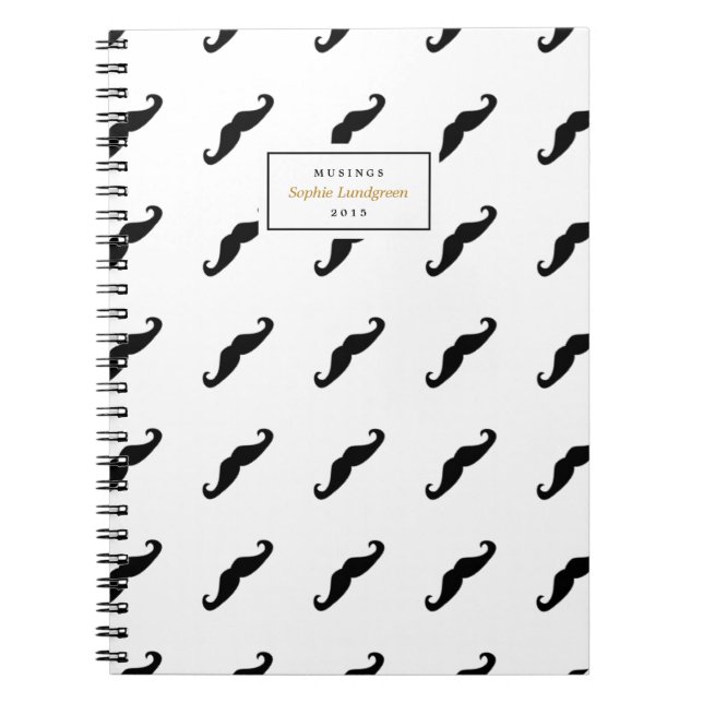 Espiral Caderno personalizado do bigode teste padrão (Frente)