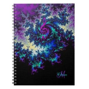 Espiral Caderno personalizado do Diário do Clef da músic