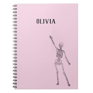 Espiral Caderno Personalizado do Esqueleto Feliz