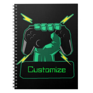Espiral Caderno personalizado do Gamer do poder