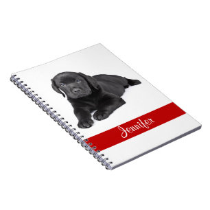 Espiral Caderno Personalizado do Labrador Retriever Preto