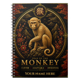 Espiral Caderno Personalizado do Zodíaco do Ano do Macaco