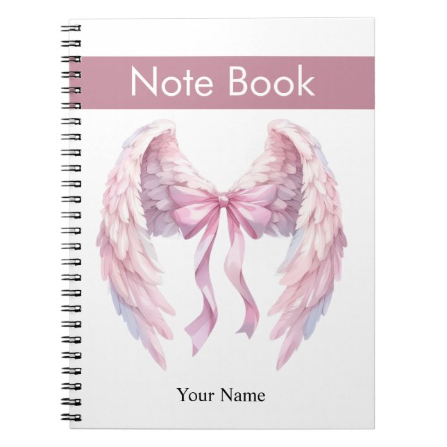 Espiral caderno personalizado e customizado com laço (Frente)