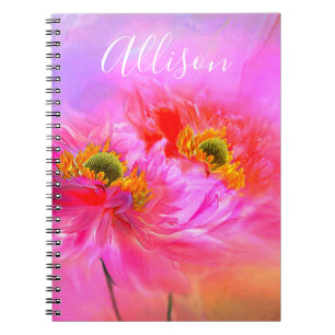 Espiral caderno personalizado fantasia floral