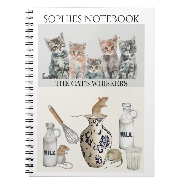 Espiral Caderno Personalizado - Gatinhos  (Frente)