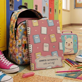 Espiral Caderno Personalizado Laranja Padrão de Volta às A