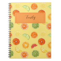Caderno Personalizado Limão & Laranja para Escola