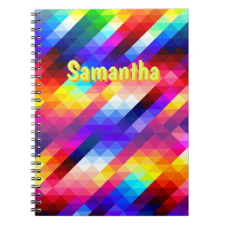 Espiral Caderno Personalizado Neon Arco-íris – Abstrato