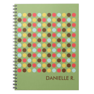 Espiral Caderno personalizado padrão pontos mod laranja ve