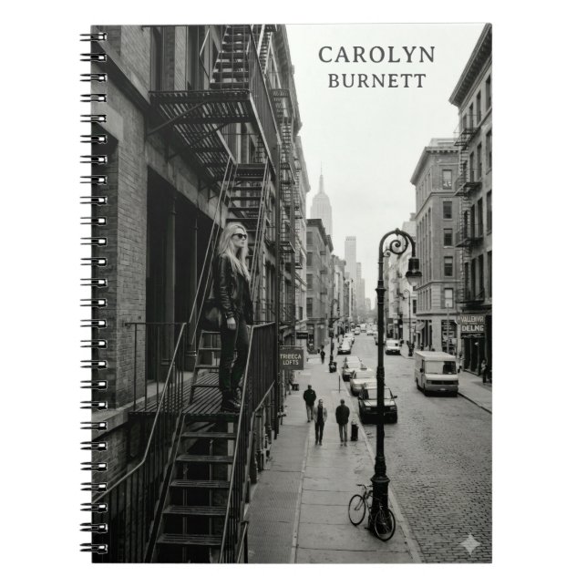 Espiral Caderno Personalizado preto e branco sofisticado (Frente)