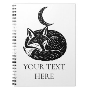Espiral Caderno Personalizado Raposa & Lua Crescente
