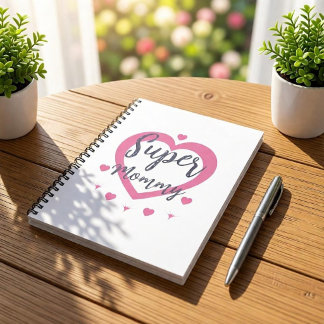 Espiral Caderno Personalizado Super Mamãe Melhor Presente 