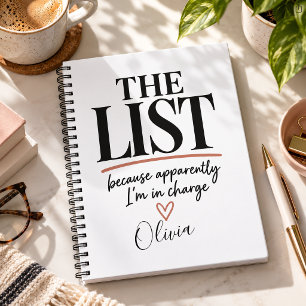 Espiral Caderno Personalizado The List Nome Divertido