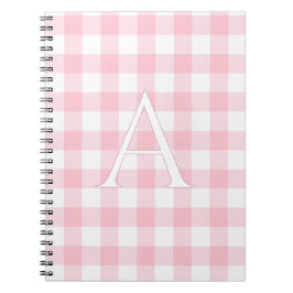 Espiral Caderno Personalizado Xadrez Rosa Bebé