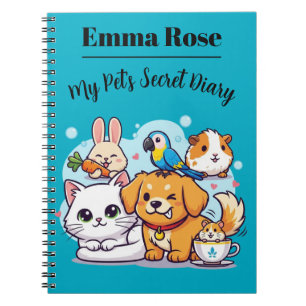 Espiral Caderno Personalizável Animais Fofos de Desenho An