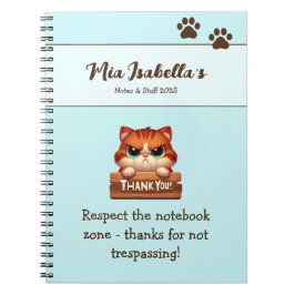 Espiral Caderno Personalizável de Gatos Engraçados de Agra