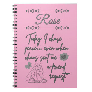Espiral Caderno PinkJournal com Nome Personalizado Energia