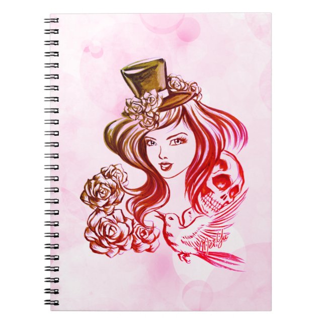 Espiral Caderno pintado mão da arte do café elegante do (Frente)