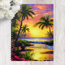 Caderno Praia Tropical, Pôr do Sol no Oceano