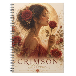 Espiral Caderno Premium Crimson Bloom