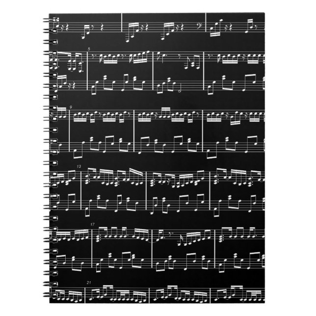 Espiral Caderno preto da partitura (Frente)