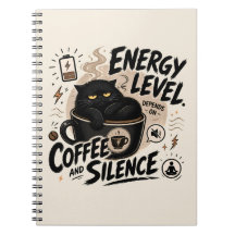 Caderno Preto de Gato Introvertido Engraçado
