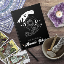 Caderno Preto de Mãos Sol e Lua Celestiais da Moda