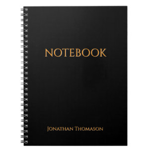 Espiral Caderno Preto Nome Personalizado