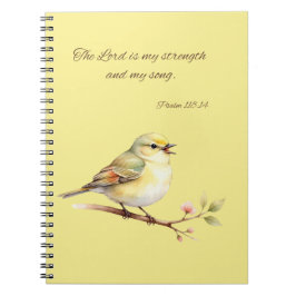 Espiral Caderno Psalm 118:14 Yellow Bird