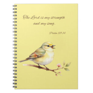 Espiral Caderno Psalm 118:14 Yellow Bird