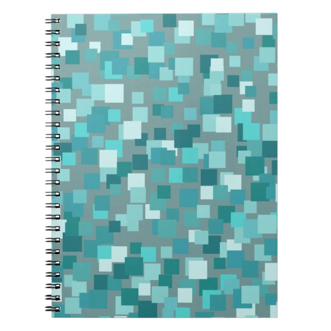 Espiral Caderno Quadrados Turquesa (Frente)