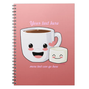 Espiral Caderno quente feliz do cacau e do Marshmallow