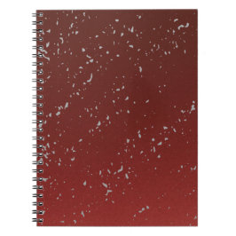 Espiral Caderno Red Ombre com Pontos Cinzas Estiloso Diári