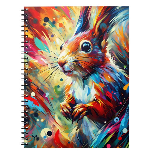 Espiral Caderno Redemoinho Esquilo Brilhante (Frente)
