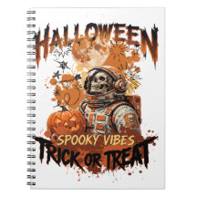 Caderno Retro de Halloween do Astronauta