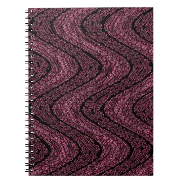 Espiral Caderno Rosa com Pele de Cobra (Frente)