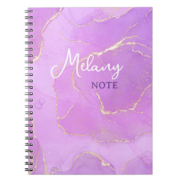 Espiral Caderno rosa e violeta com nome