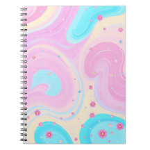 caderno rosa pastel