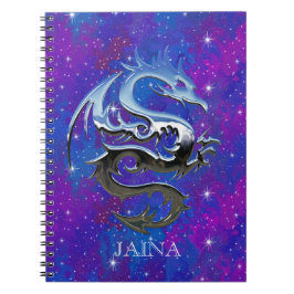 Espiral Caderno roxo da galáxia do dragão afortunado de