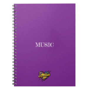 Espiral Caderno Roxo Stephanie Heart