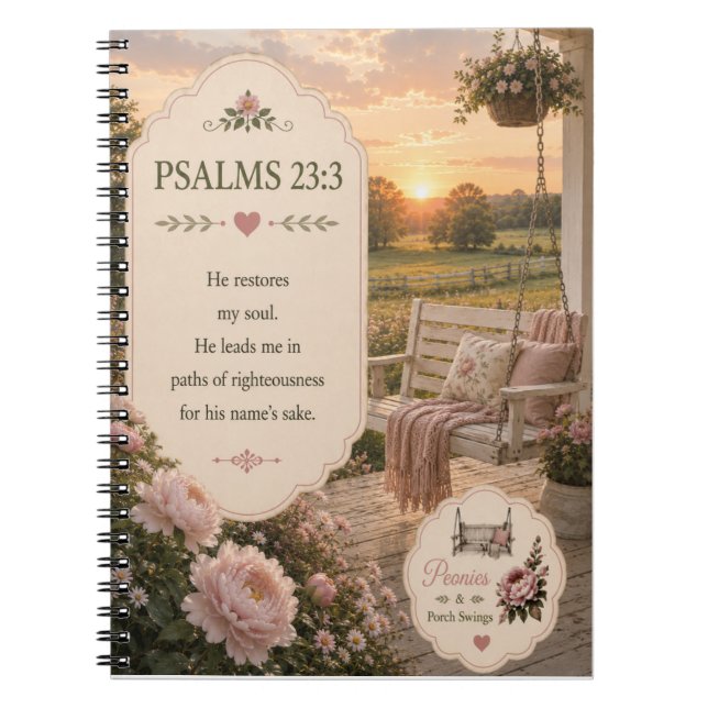 Espiral Caderno Salmos 23:3 (Frente)