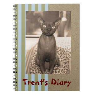 Espiral Caderno   Sepia Photo Devon Rex Cat