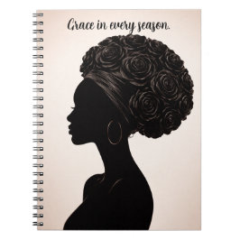 Espiral Caderno Silhueta de Mulher Negra Empoderada